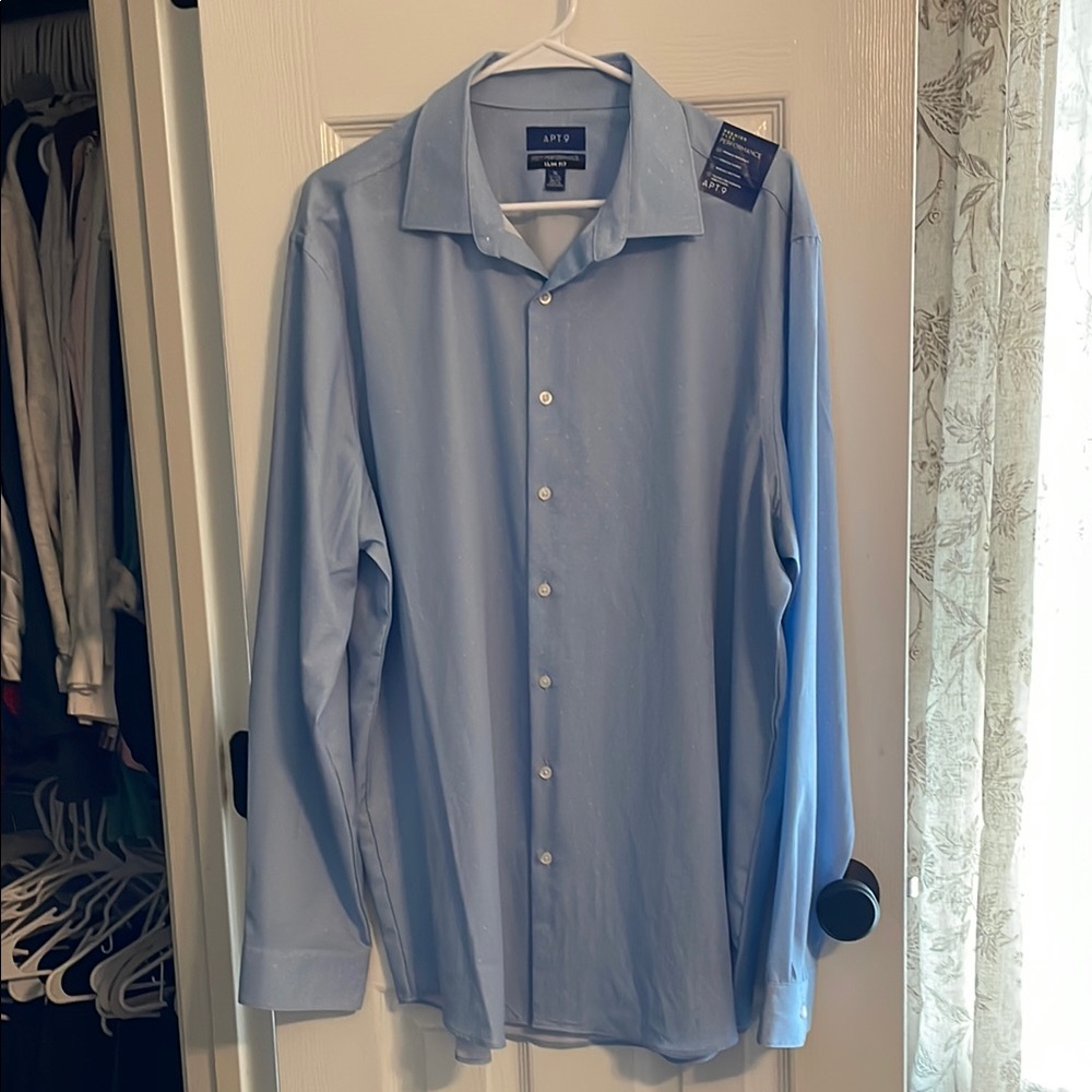BRAND NEW XL Apt. 9 Blue Casual Button Down Shirt
